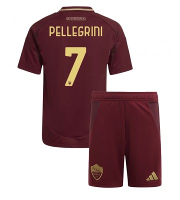 AS Roma Lorenzo Pellegrini #7 Hemmakläder Barn 2024-25 Kortärmad (+ Korta byxor)